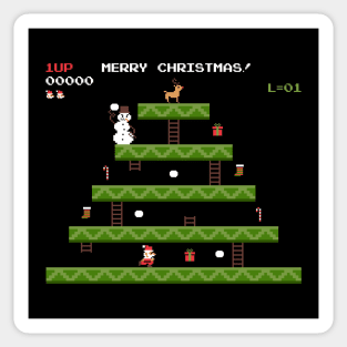 merry christmas retro pixel video game Sticker